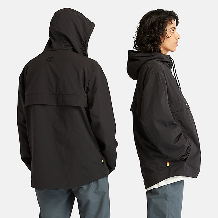 All Gender Half-zip Windbreaker Jacket in Black