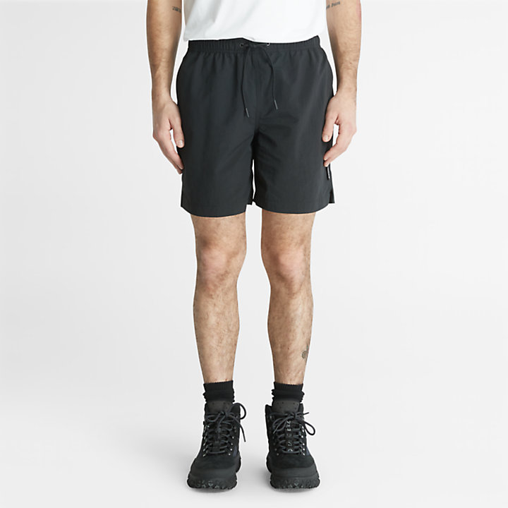Gewebte All Gender Nylon-Shorts in Schwarz-