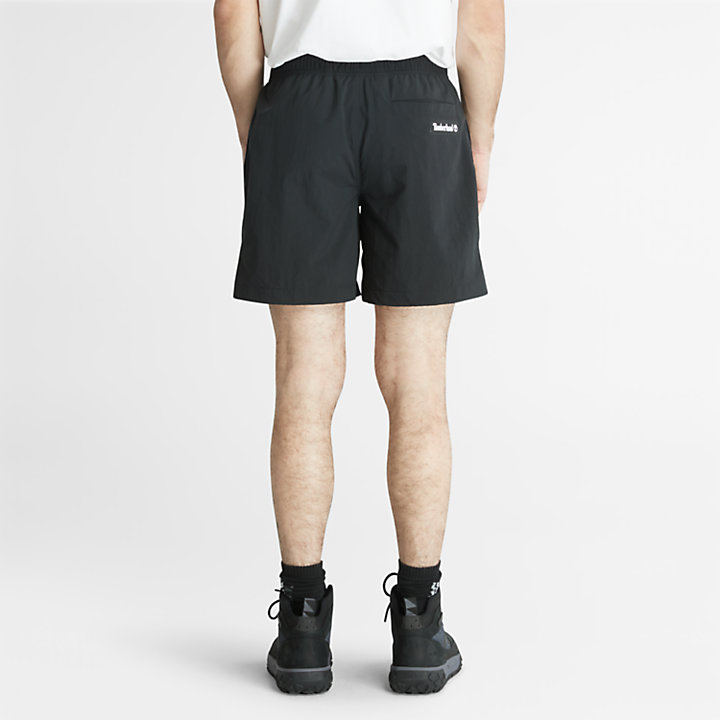 Pantalones cortos tejidos de nailon unisex en negro-