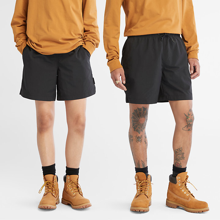 Nylon Woven Shorts for Men in Black-