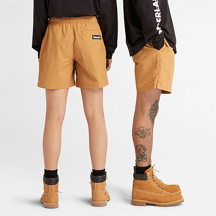 All Gender Nylon Woven Shorts in Orange