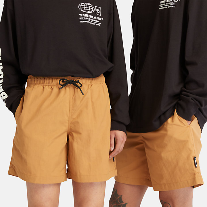 All Gender Nylon Woven Shorts in Orange-