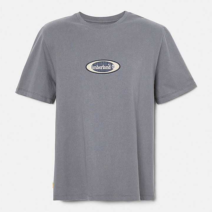 T-shirt Pesante con Logo Ovale da Uomo in blu scuro