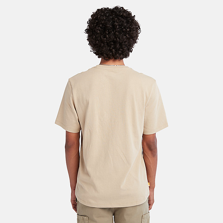 T-shirt Pesada com Logótipo Oval para Homem em bege
