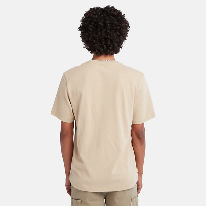 T-shirt Pesante con Logo Ovale da Uomo in beige-