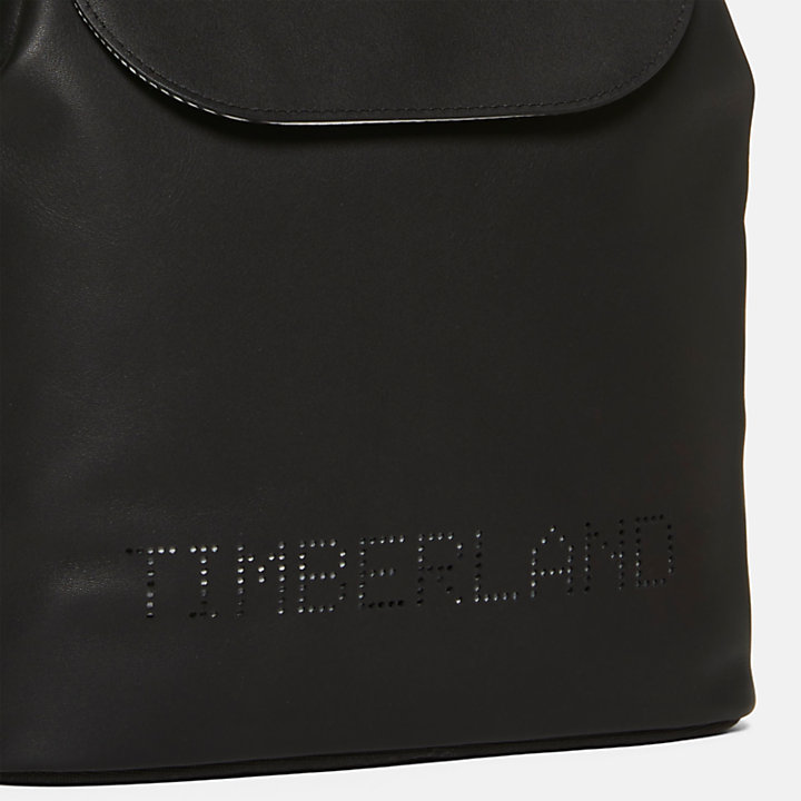 Top-Flap Rucksack aus Leder für Damen in Schwarz-