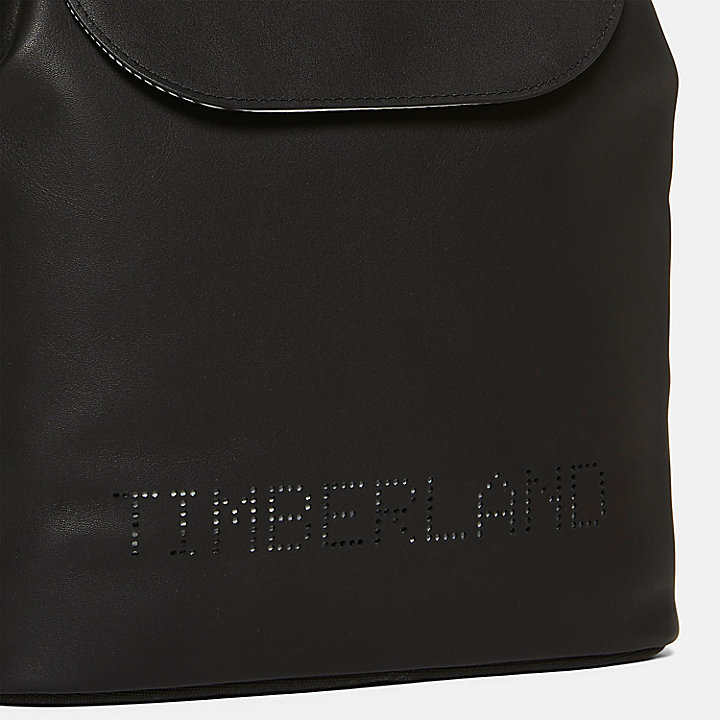 Top-Flap Rucksack aus Leder für Damen in Schwarz
