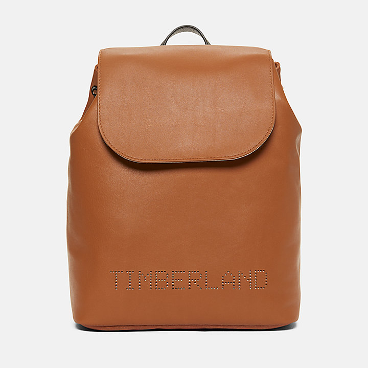 Leather Top-flap Backpack for Women in Brown
