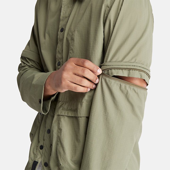 Strapazierfähige wasserabweisende 2-in-1-Hemdjacke für Herren in Grün-