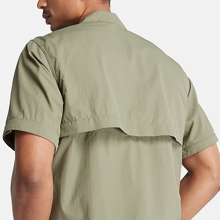 Camisa Larga Hidrorrepelente Duradoura 2 em 1 para Homem em verde
