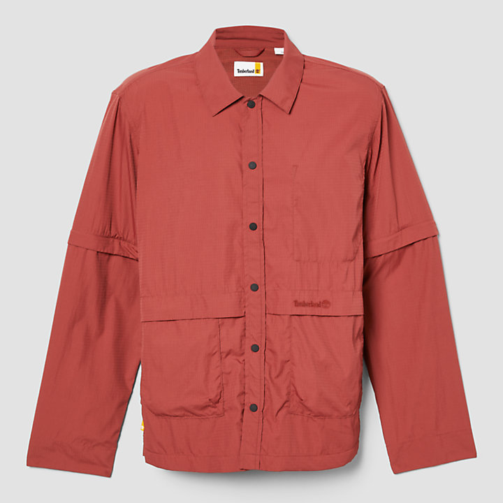 Durable Water Repellent 2-In-1 Overshirt for Men in Red-