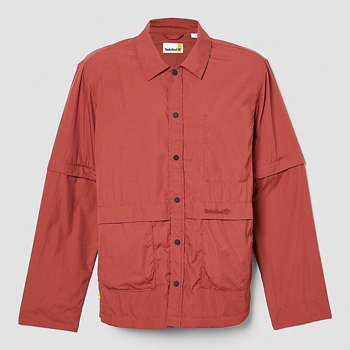 Durable Water Repellent 2-In-1 Overshirt for Men in Red