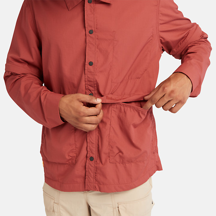 Durable Water Repellent 2-In-1 Overshirt for Men in Red-