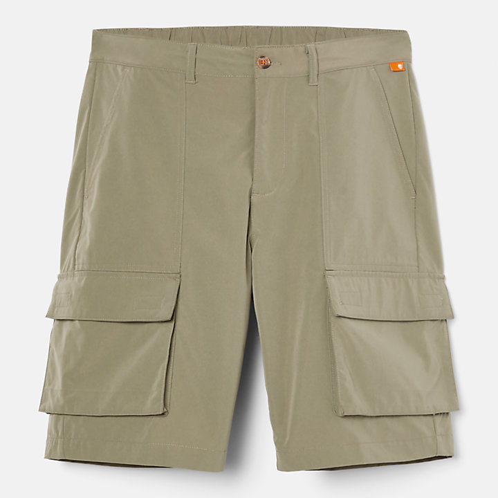 Pantalón corto tipo cargo impermeable para el exterior para hombre en verde-