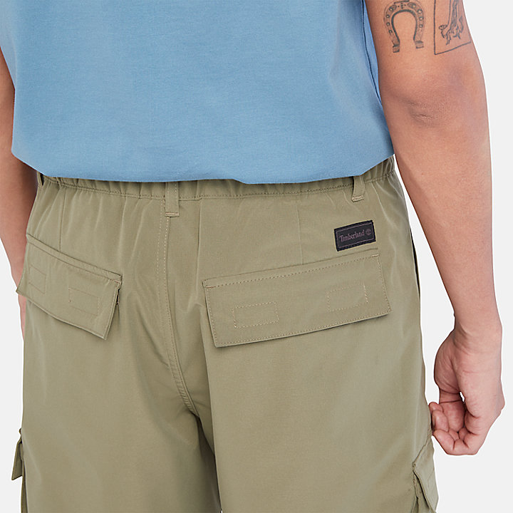 Water Repellent Outdoor Cargo Shorts for Men in Green