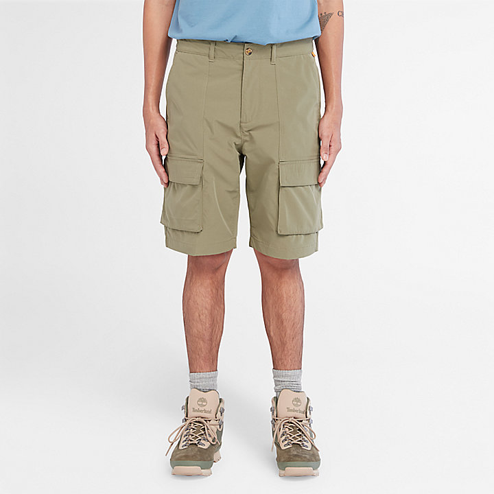 Pantalón corto tipo cargo impermeable para el exterior para hombre en verde