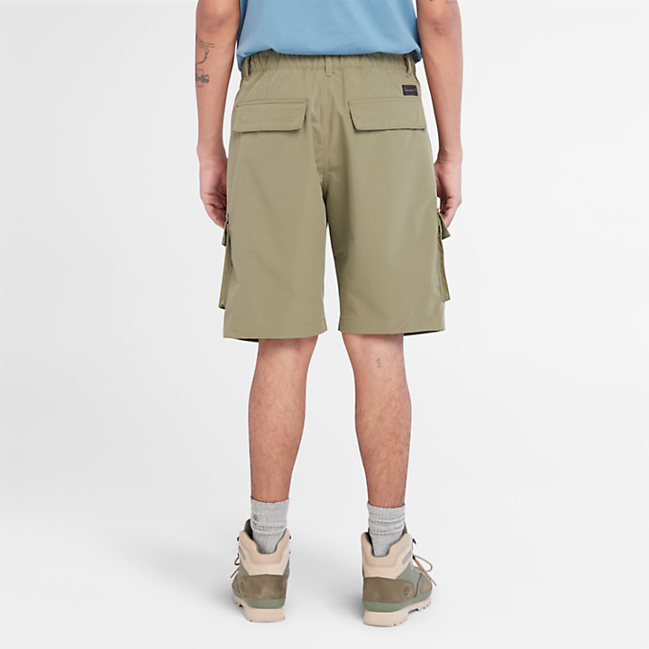 Pantalón corto tipo cargo impermeable para el exterior para hombre en verde-