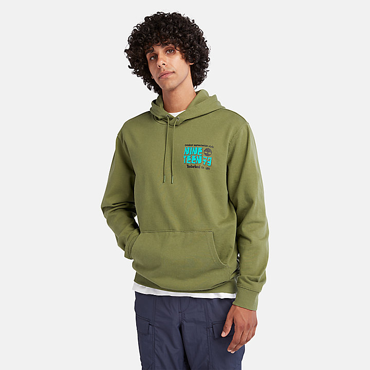 Sudadera con capucha Outdoor Graphic LB unisex en verde oscuro