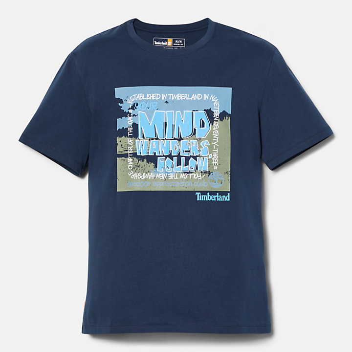 T-shirt Outdoor Graphic pour homme en bleu marine-