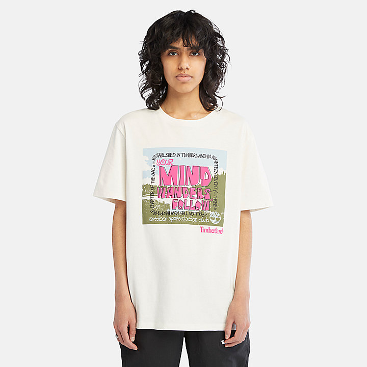 T-shirt Outdoor Graphic unisexe en blanc