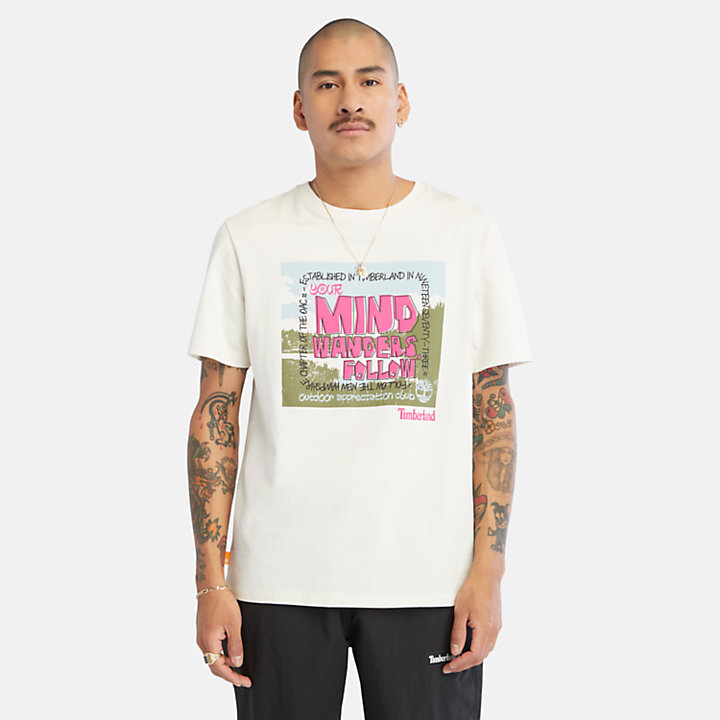 Outdoor Grafik-T-Shirt für Herren in Weiß-