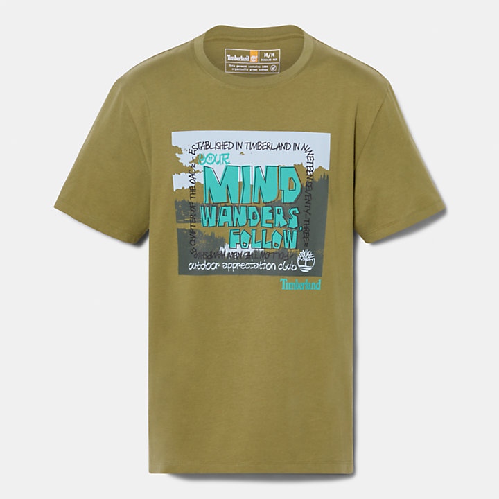 Outdoor Grafik-T-Shirt für Herren in Dunkelgrün-