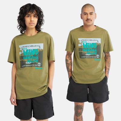 Timberland Camiseta Con Gráfico Outdoor Unisex En Verde Oscuro Verde Unisex