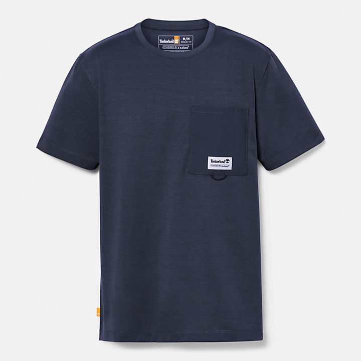 T-shirt com Bolso Outlast para Homem em azul-marinho-