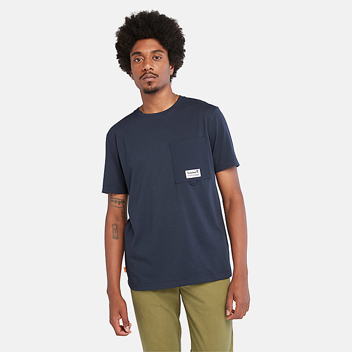 T-shirt com Bolso Outlast para Homem em azul-marinho