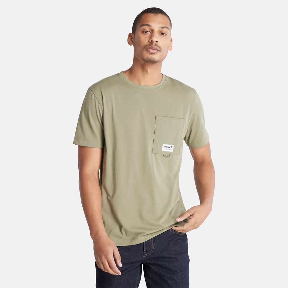 Timberland Outlast Pocket Tee For Men In Green Green, Size L