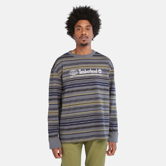 Long-Sleeve Striped Tee for Men in Dark Blue | Timberland