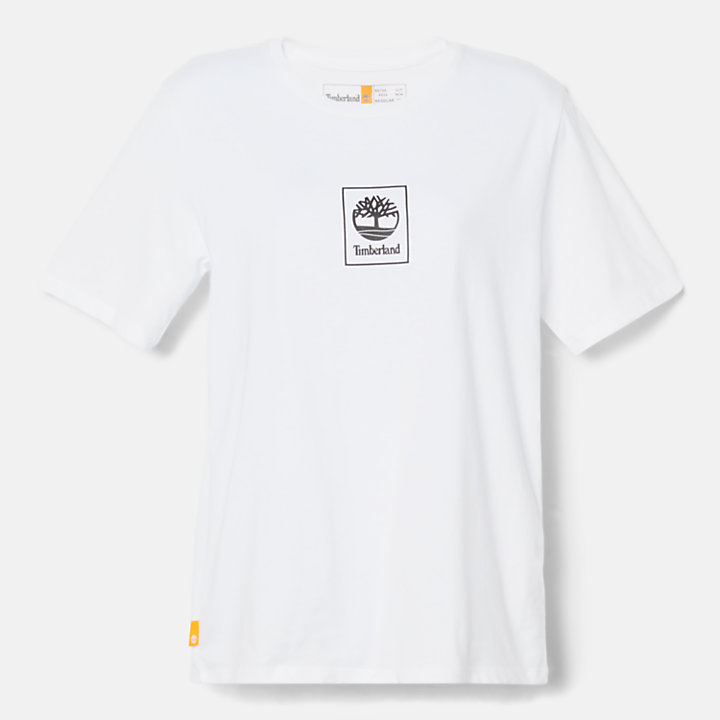 Stack Logo T-shirt voor dames in wit-