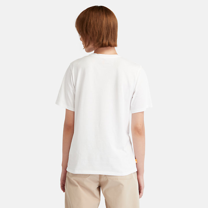 T-shirt Stack Logo da Donna in bianco-