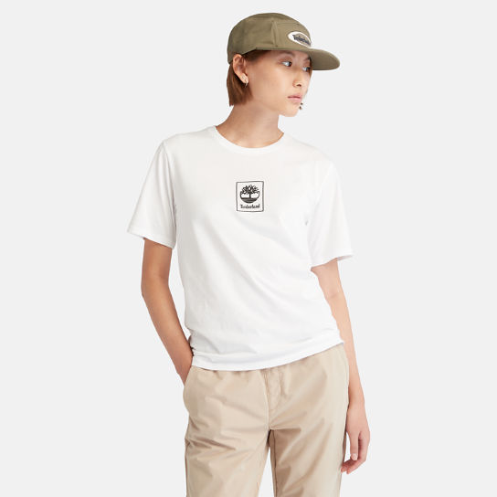 T-shirt Stack Logo da Donna in bianco | Timberland