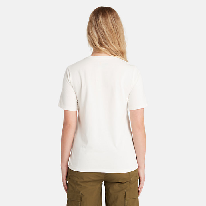 Stack Logo T-Shirt for Women in White-