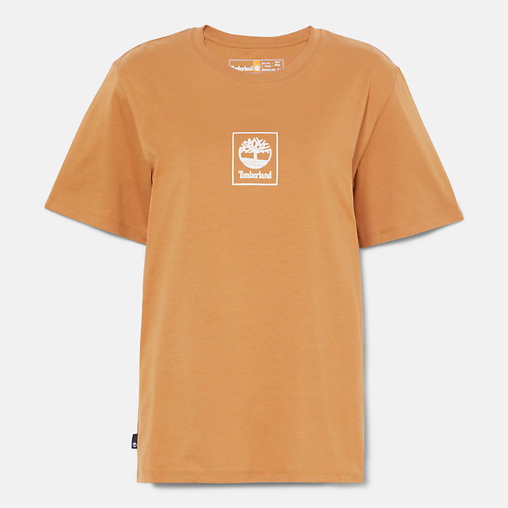 T-shirt à logo Stack pour femme en jaune foncé-