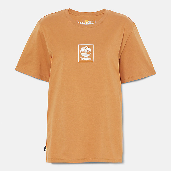 T-shirt à logo Stack pour femme en jaune foncé