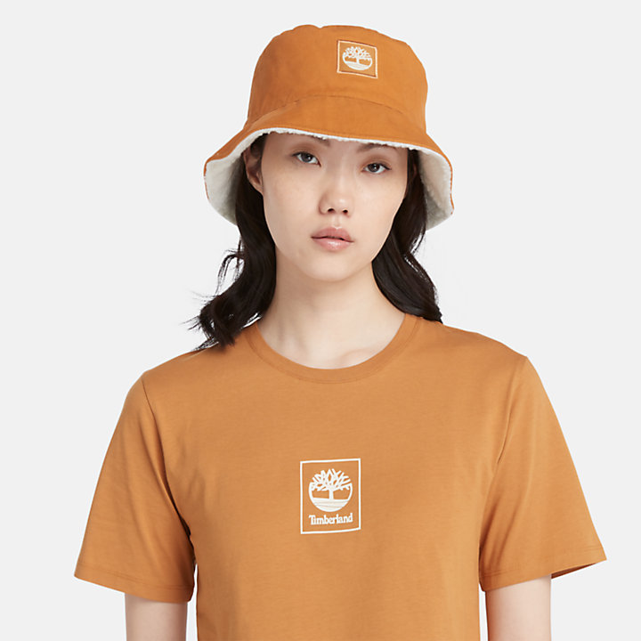 T-shirt à logo Stack pour femme en jaune foncé-