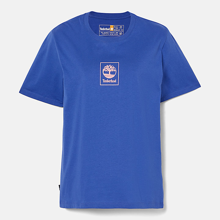 Camiseta Stack con logotipo para mujer en azul