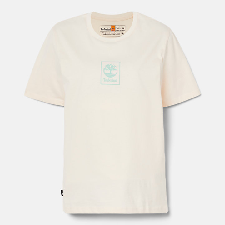 Camiseta Stack con logotipo para mujer en blanco-