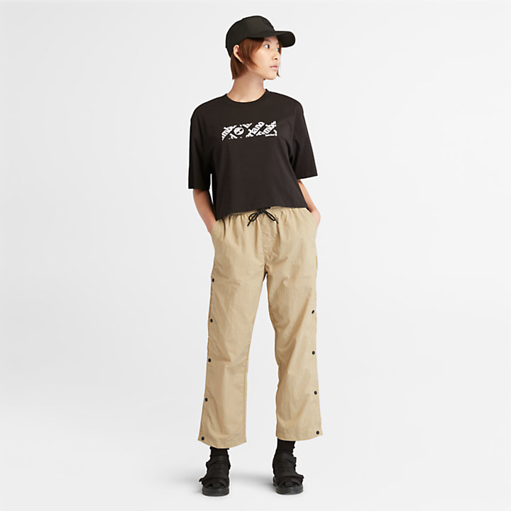 Logo Pack Cropped Tee for Women in Black-