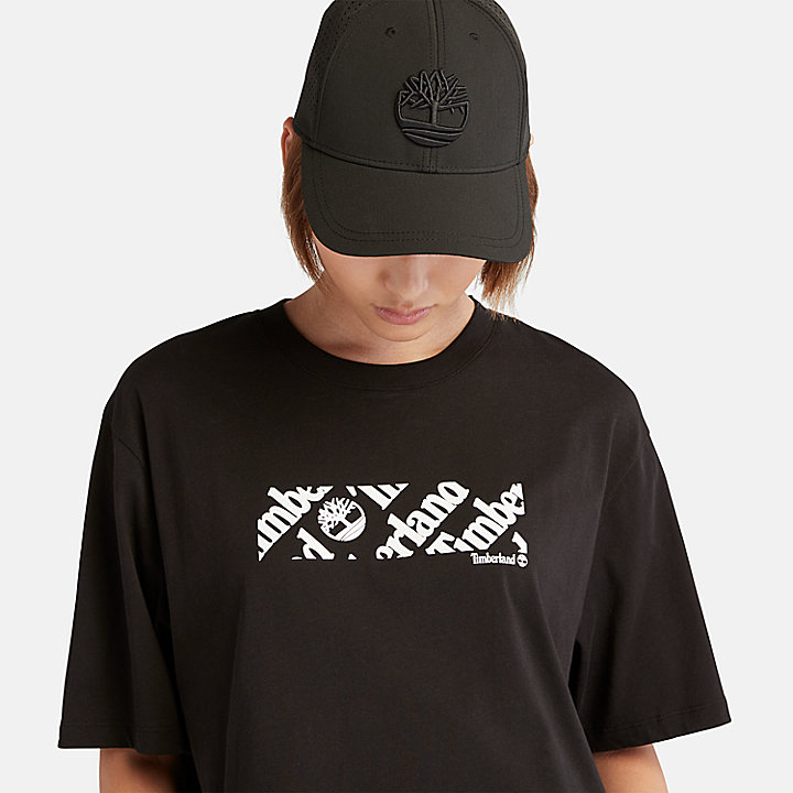 T-shirt Curta Logo Pack para Mulher em preto