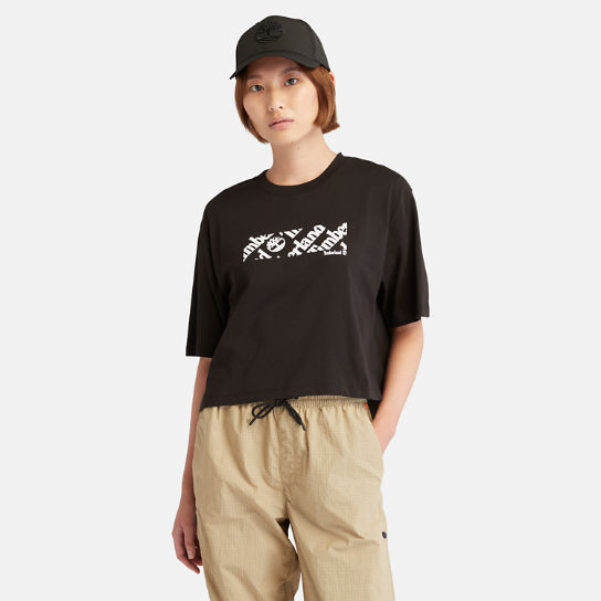 T-shirt court avec logo pour femme en noir | Timberland