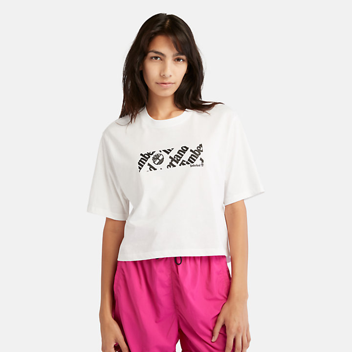 T-shirt Curta Logo Pack para Mulher em branco-
