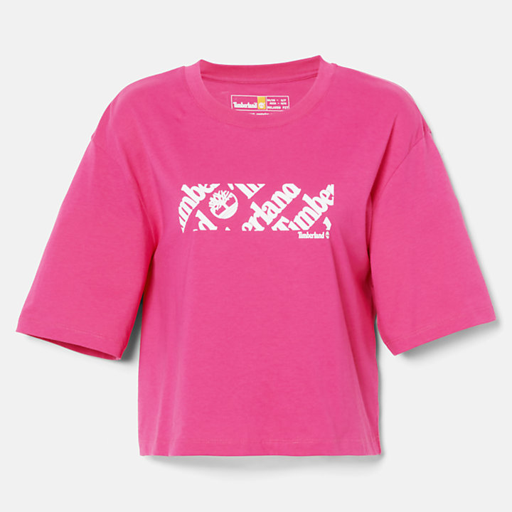 Logo Pack kort T-shirt voor dames in roze-