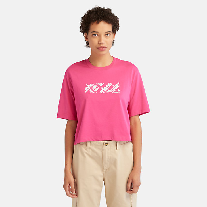 T-shirt Curta Logo Pack para Mulher em cor-de-rosa-