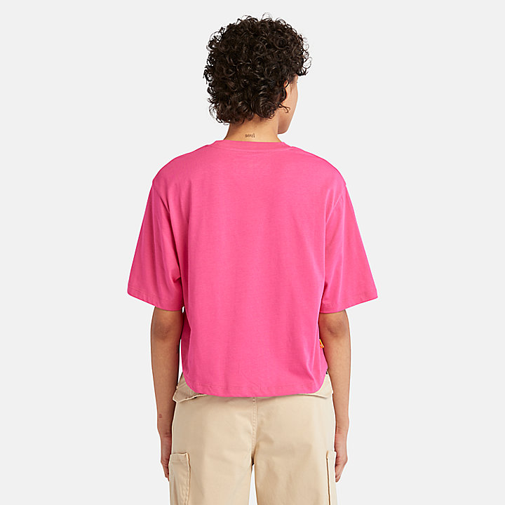 Logo Pack kort T-shirt voor dames in roze