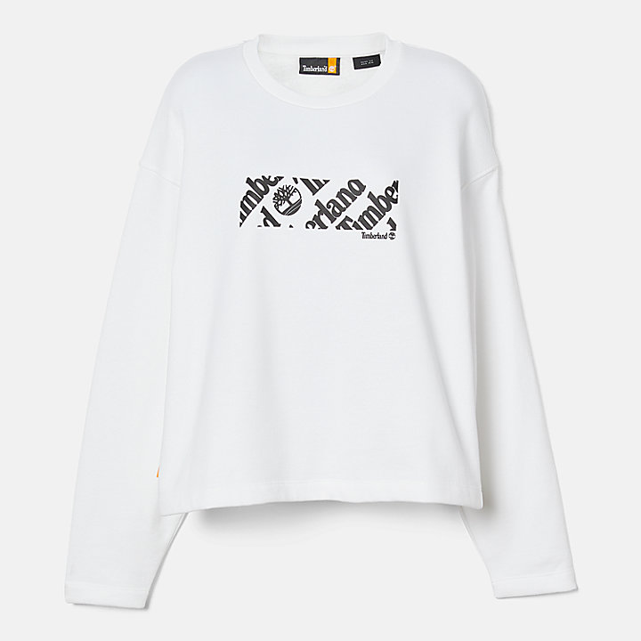 Cropped Logo Sweatshirt voor dames in wit