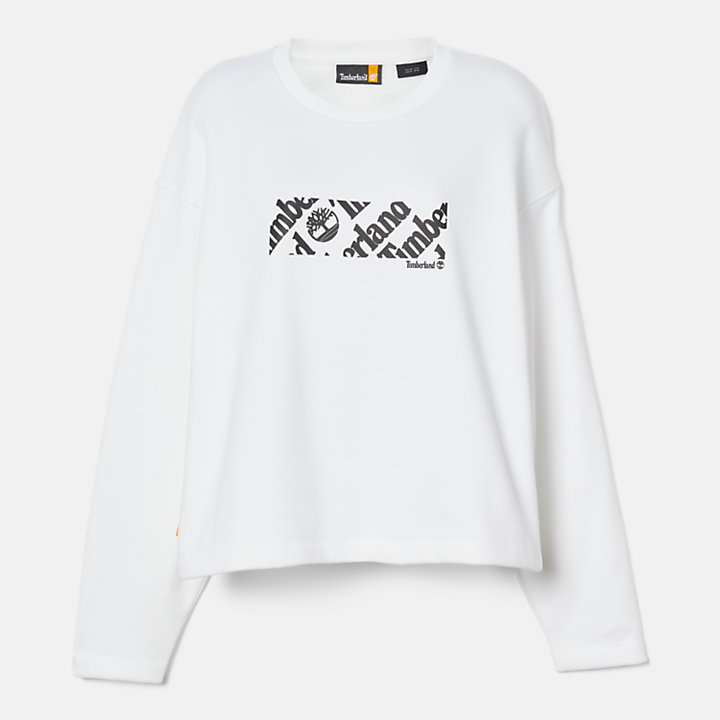Cropped Sweatshirt mit Logo für Damen in Weiß-