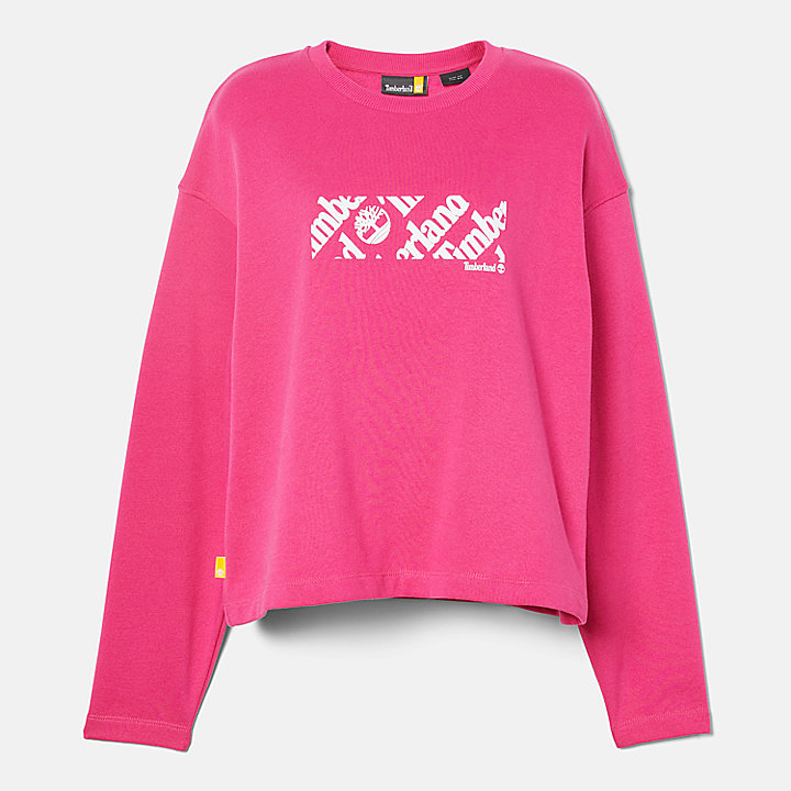 Cropped Sweatshirt mit Logo für Damen in Pink